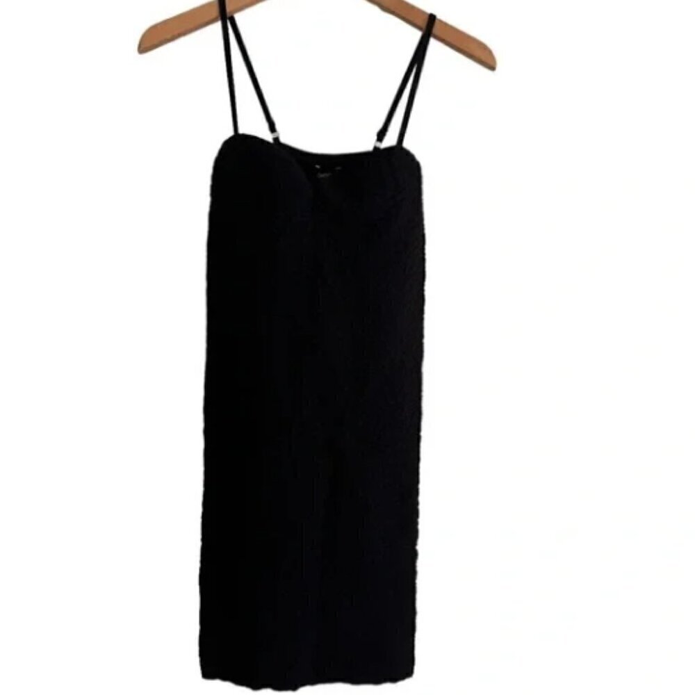 Bebe Black Spaghetti Strap Bodycon Dress Size P/S